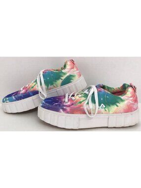 Fila Women's Size 9.5 Platform Shoes Panache Tie Dye Rainbow Chunky Sneakers